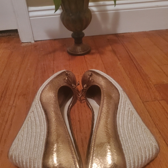 Coach Leather Raffea Wedge Heel US 9.5 Bronze - Picture 6 of 8